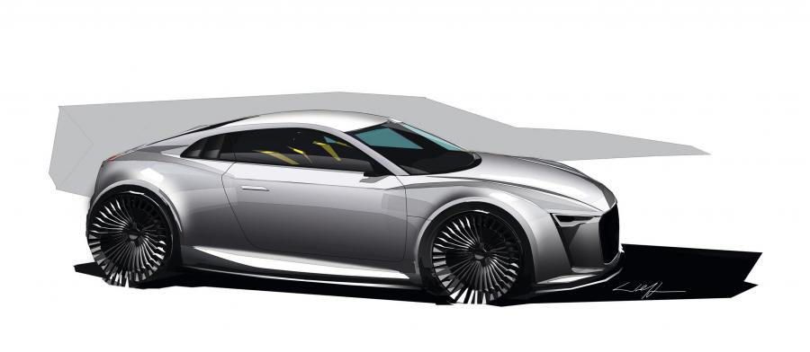 Эскиз Audi e-Tron Detroit Showcar 2010 года  (фото 62 из 109)
